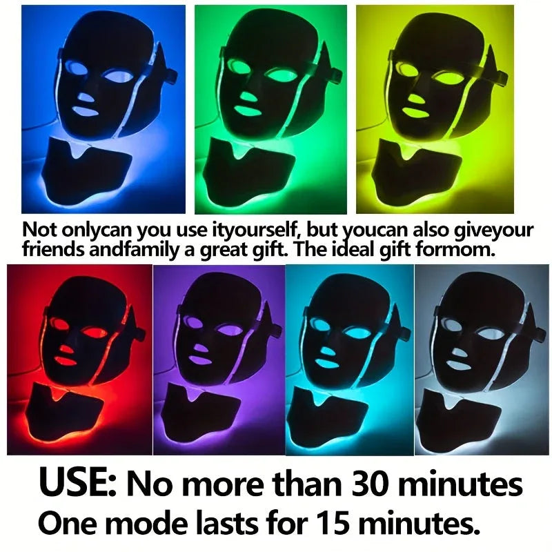 Masque LED pour le visage et le cou (7 couleurs) - Eclat-Lifestyle