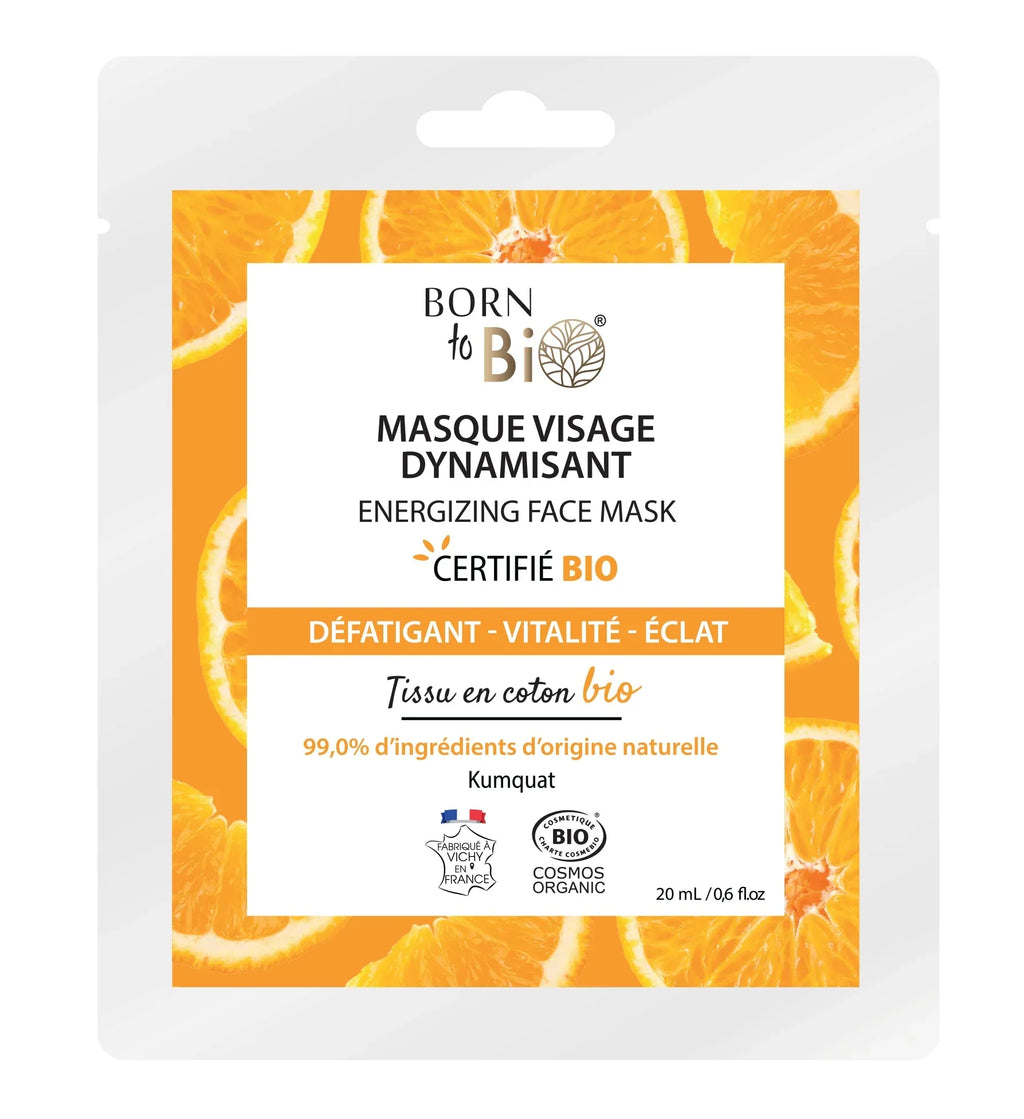 Masque visage Dynamisant en coton - Certifié Bio - Eclat-Lifestyle