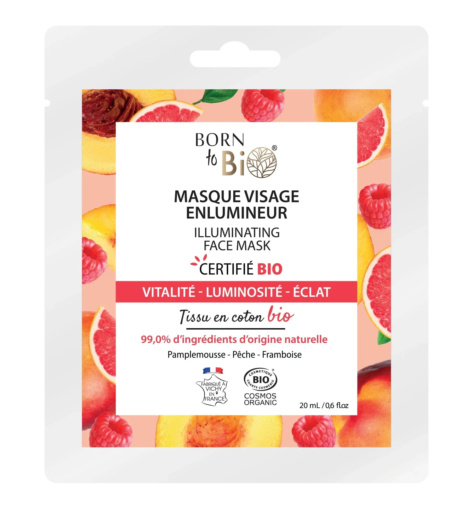 Masque visage Enlumineur en coton - Certifié Bio - Eclat-Lifestyle