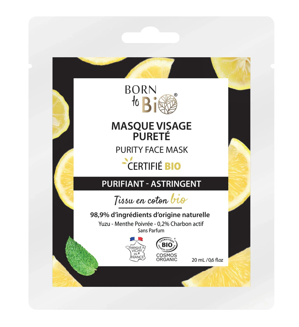Masque visage Pureté en coton - Certifié Bio - Eclat-Lifestyle
