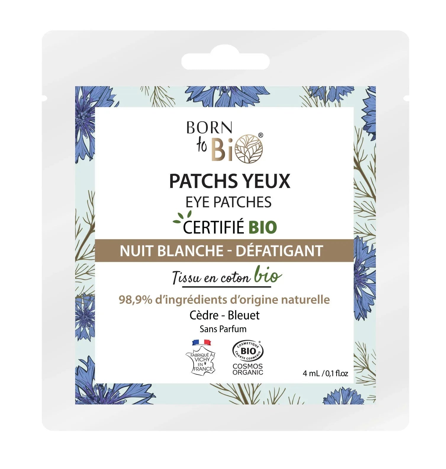 Patchs pour les yeux Nuit Blanche en coton - Certifiés Bio - Eclat-Lifestyle