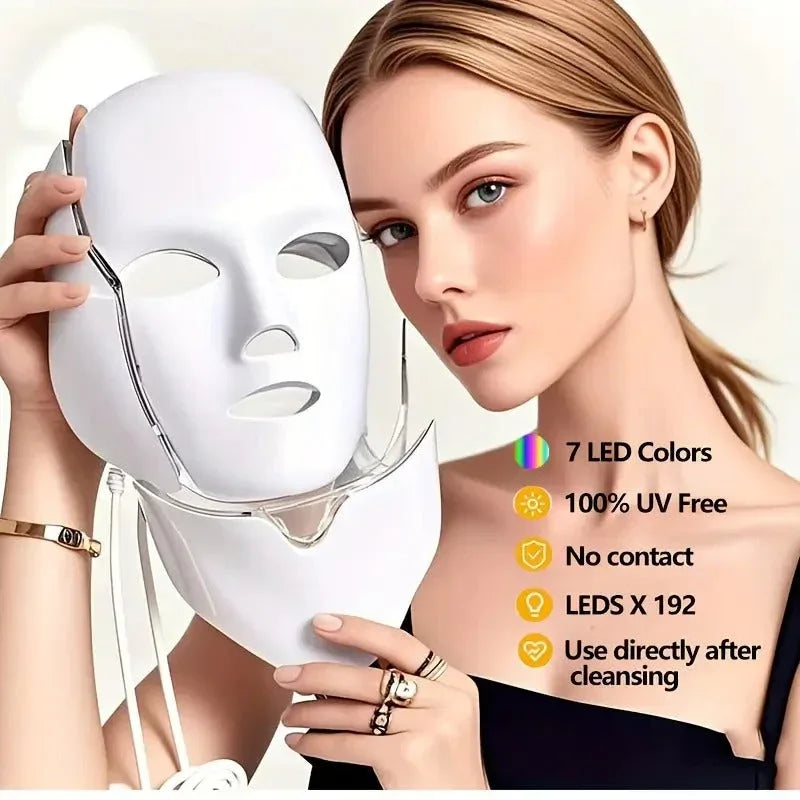 Masque LED pour le visage et le cou (7 couleurs) - Eclat-Lifestyle