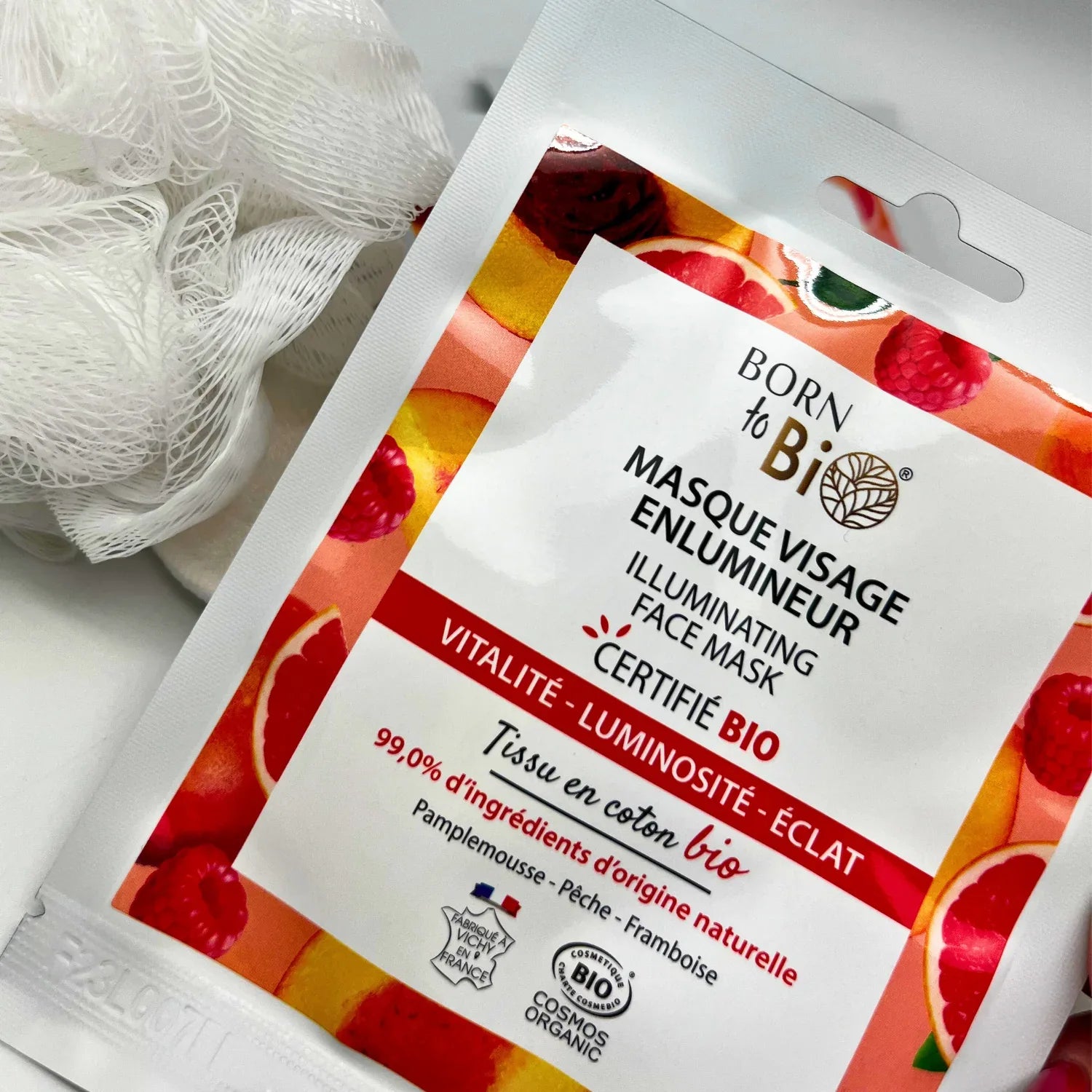 Masque visage Enlumineur en coton - Certifié Bio - Eclat-Lifestyle