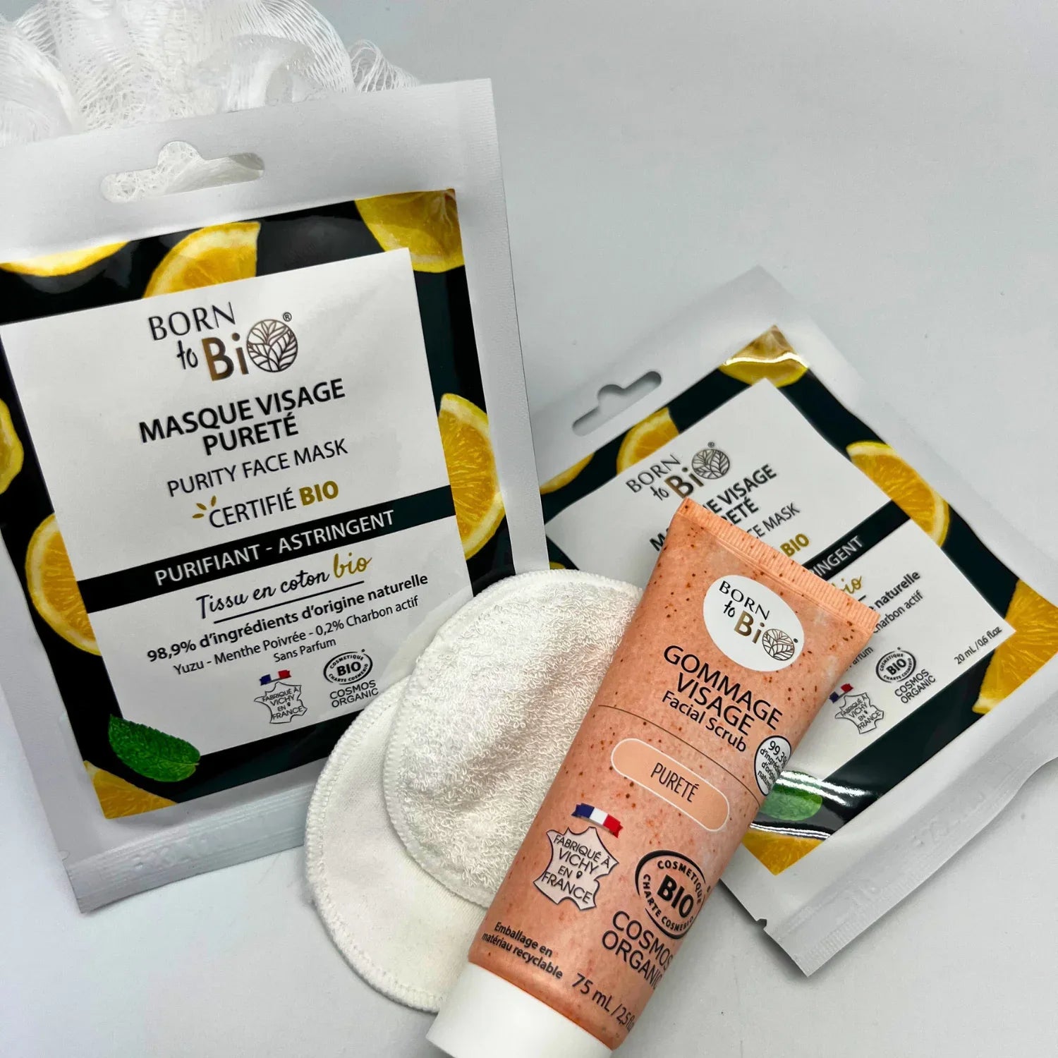 Masque visage Pureté en coton - Certifié Bio - Eclat-Lifestyle