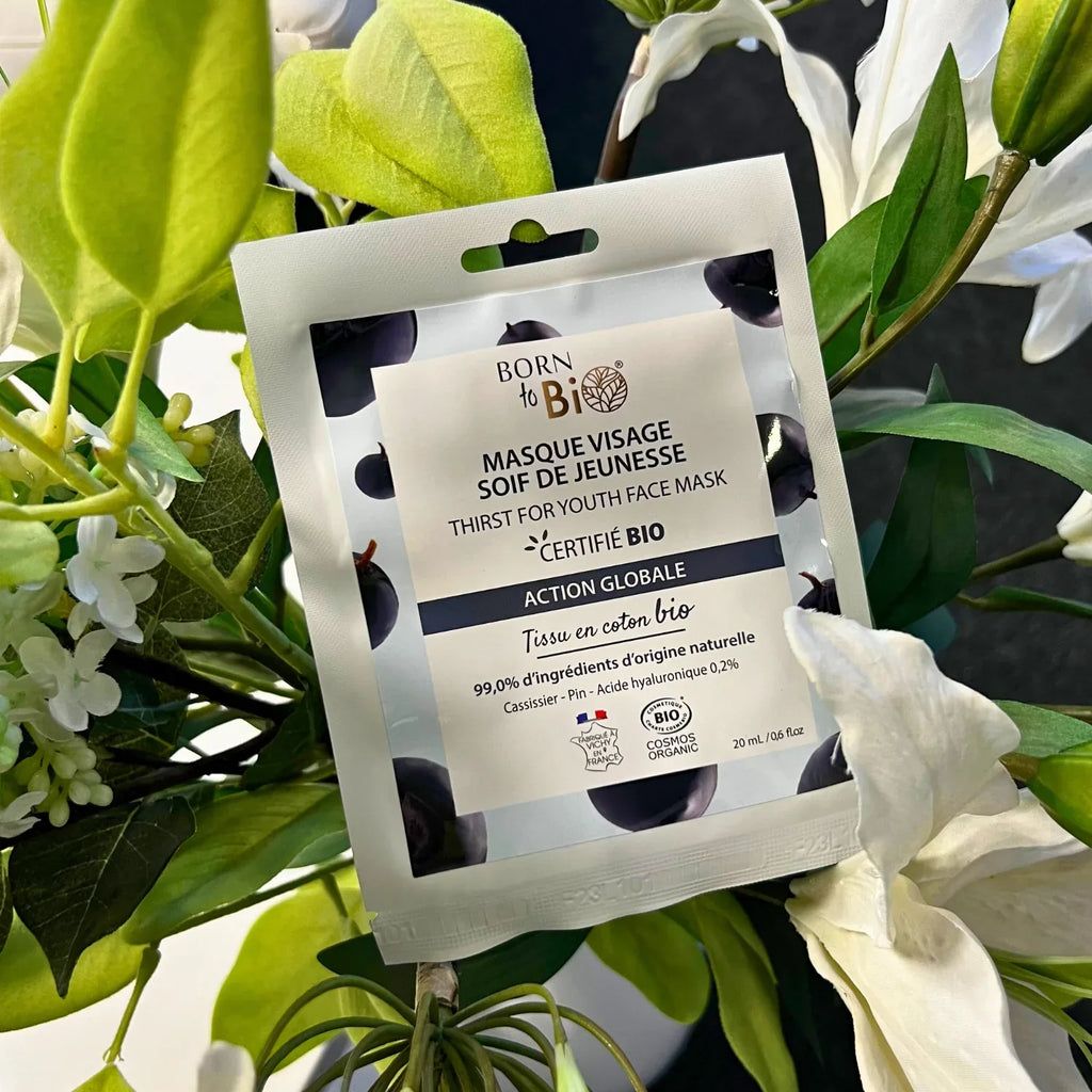 Masque visage Soif de Jeunesse en coton - Certifié Bio - Eclat-Lifestyle