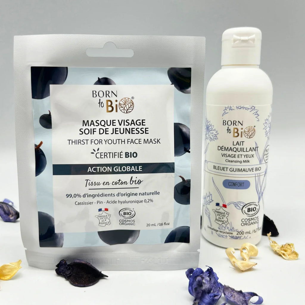 Masque visage Soif de Jeunesse en coton - Certifié Bio - Eclat-Lifestyle